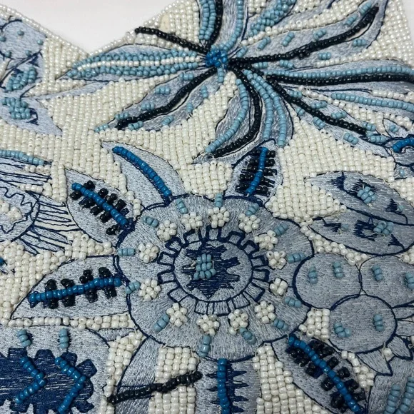 Blue Floral Beaded Bag NWT TikTok Instagram Viral - Picture 4 of 11